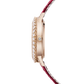 JLC - Rendez-Vous Dazzling Night & Day - 36 MM - Pink Gold - Pave Diamond Dial - Diamond Bezel - Red Leather Strap - Q3432472