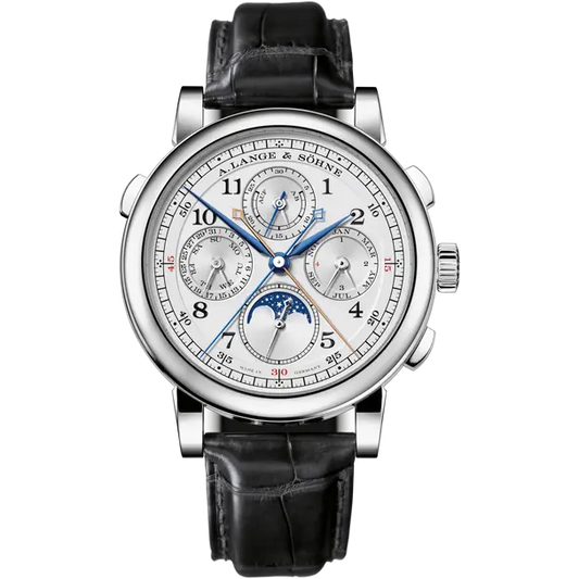 A.Lange & Söhne Rattrapante - Perpetual Calendar and Moonphase - 41.9 MM - Platinum - White Dial - 421.025FE  nyc watcher nyc watches