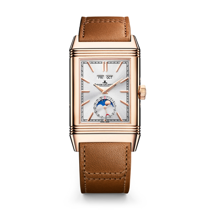 JLC - Reverso Tribute Duoface Calendar - 49.4 MM x 29.9 MM - Pink Gold - Silvered-Gray/Dark Gray Dial - Brown/Black Leather Strap - Q3912532