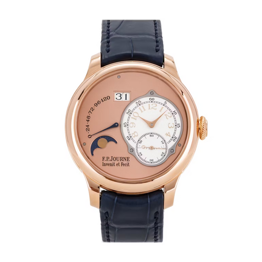 F.P. Journe Classique Octa Lune Rose Gold 42 MM - Blue Leather Strap - Rose Dial - L G 42 A RG nyc watcher nyc watches