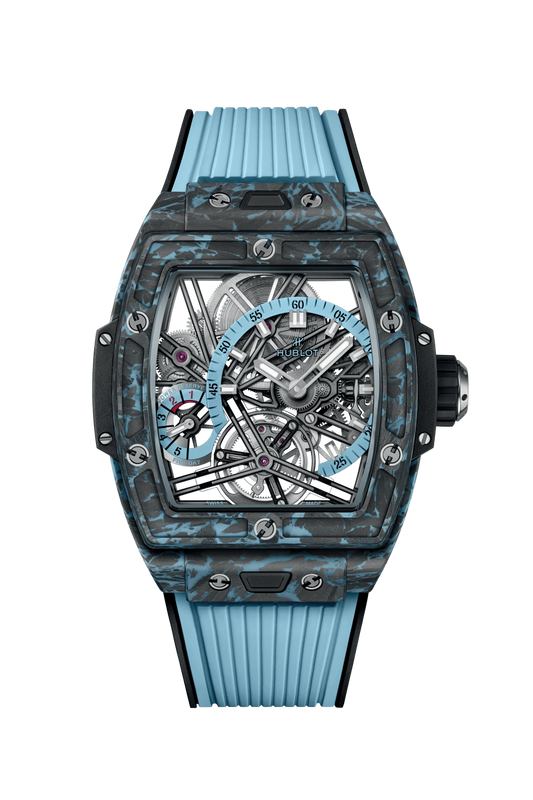 Hublot Spirit of Big Bang Tourbillon Carbon Sky Blue 42 MM - Black and Blue Rubber Strap - Sapphire Crystal Dial - 645.QL.5117.RX