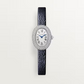 Cartier Baignoire de Cartier White Gold 24.6 MM -  Navy Blue Calfskin Strap - Diamond Bezel - Silvered Dial - WJBA0036