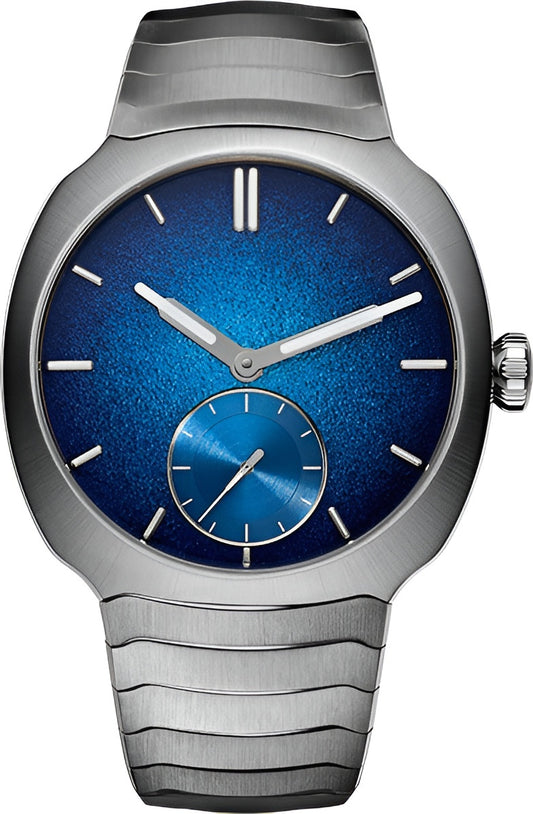 H. Moser & Cie Streamliner Small Seconds Blue Enamel - Stainless Steel - 39 MM - Aqua Blue Fumé Enamel Dial - Stainless Steel Bracelet - 6500-1200