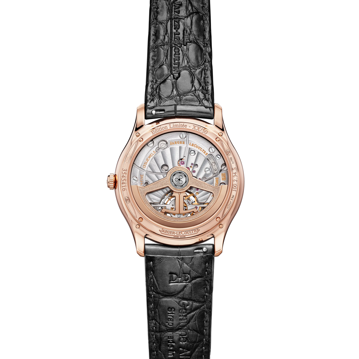 JLC - Master Ultra Thin Tourbillon Enamel - Limited Edition - 40 MM - Pìnk Gold - Anthracite Gray Guilloché Dial - Black Leather Strap - Q13224E2