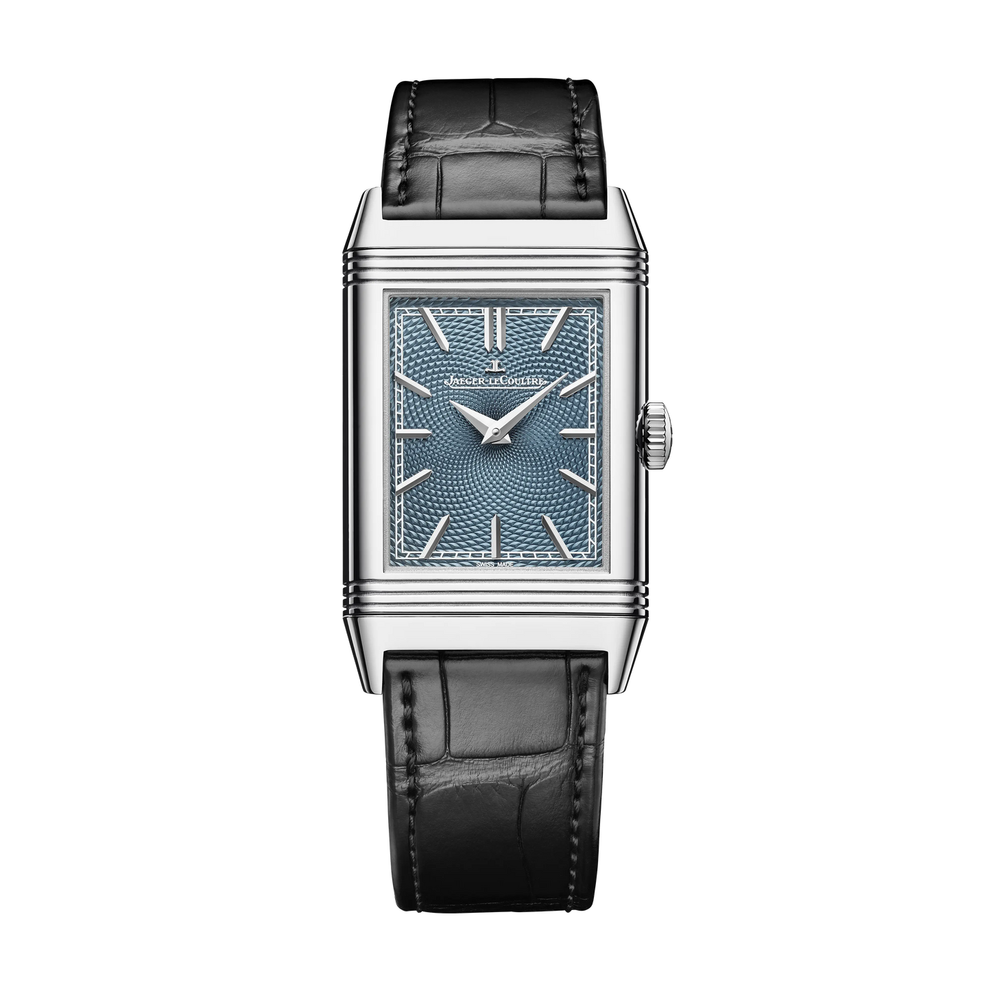 JLC - Reverso Tribute Enamel Xu Beihong Two Horses - Limited Edition - 45.6 MM x 27.4 MM - White Gold - Blue Guilloché Enamel Dial - Black Leather Strap - Q39334B2