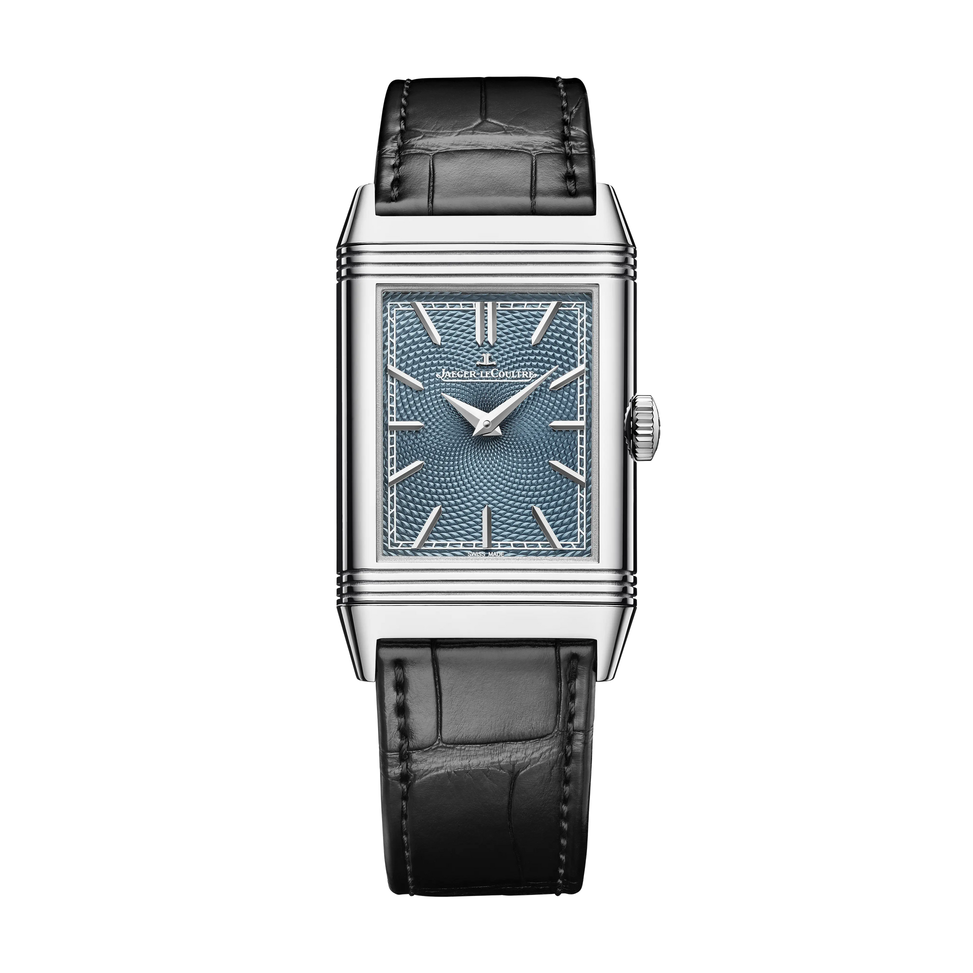 JLC - Reverso Tribute Enamel Xu Beihong Two Horses - Limited Edition - 45.6 MM x 27.4 MM - White Gold - Blue Guilloché Enamel Dial - Black Leather Strap - Q39334B2