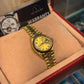 Rolex Datejust - 26 MM - Yellow Gold - President Bracelet - Fluted Bezel - Champagne Diamond Dial - 68178 chdp