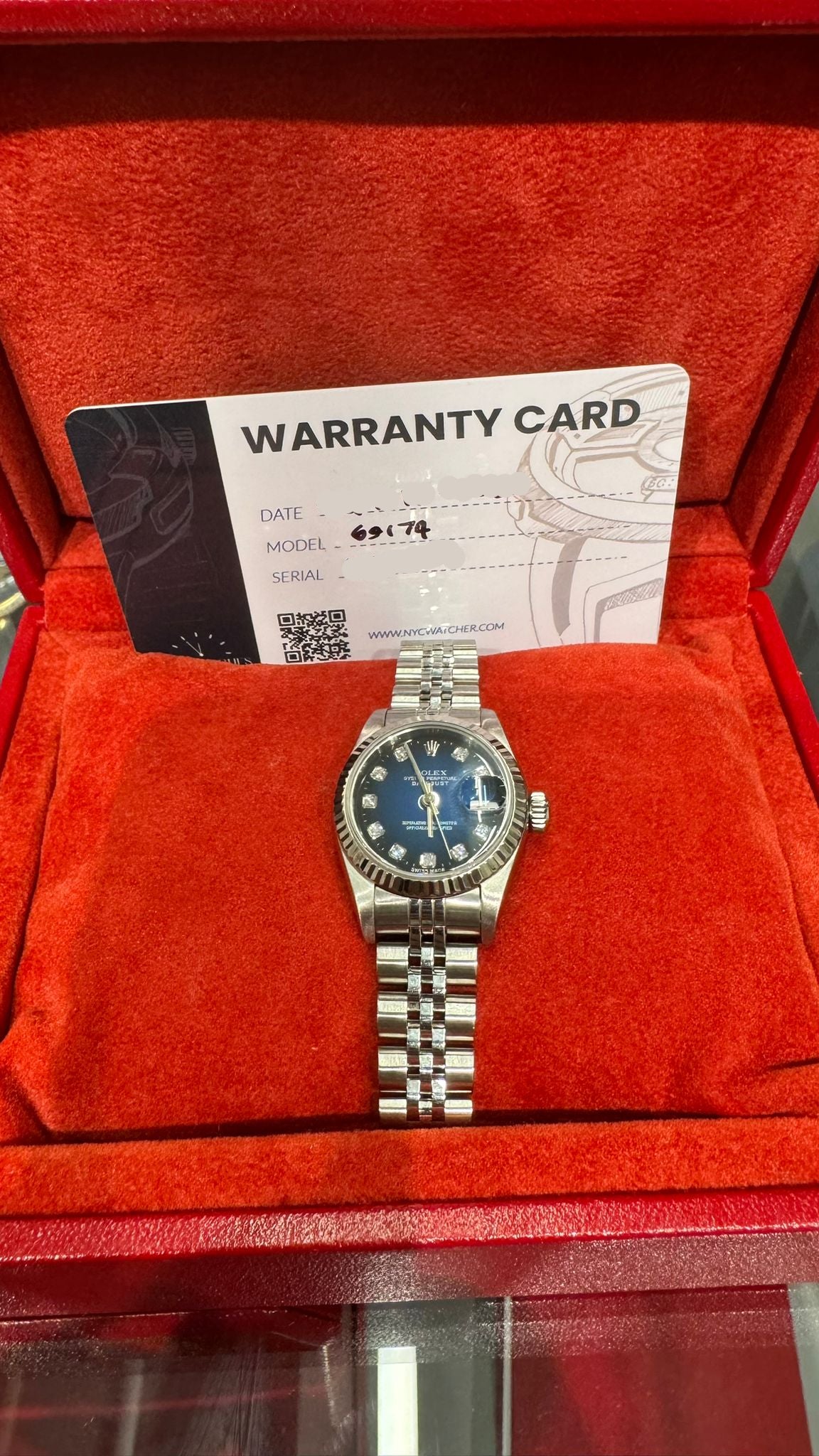 Rolex Datejust - 26 MM - Stainless Steel - Blue Vignette Diamond Dial - Jubilee Bracelet - 69174