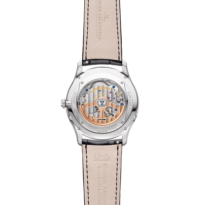JLC - Master Ultra Thin Moon - 39 MM - Stainless Steel - Petroleum Blue Dial - Black Leather Strap - Q1368480