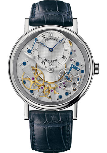 Breguet Tradition White Gold 40 MM - Blue Leather Strap - Silver Dial - 7057BB/11/9W6