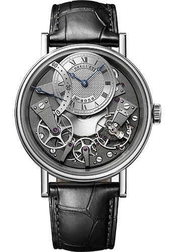 Breguet Tradition White Gold 40 MM - Black Leather Strap - Silver Gold Dial - 7097BB/G1/9WU