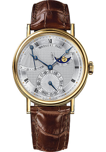 Breguet Classique Yellow Gold 39 MM - Brown Leather Strap - Silver Dial - 7137BA/11/9V6