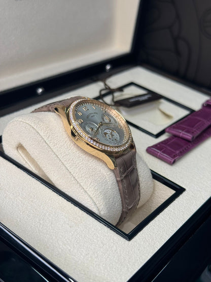 Patek Philippe Grand Complications - 35 MM - Rose Gold - Silver Dial - Alligator Leather Strap - 7140R-001