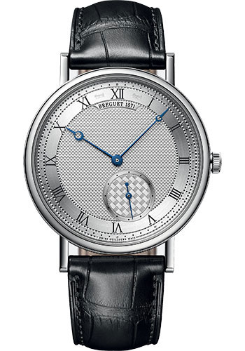 Breguet Classique White Gold 40 MM - Black Leather Strap - Silver Gold Dial -  7147BB/12/9WU