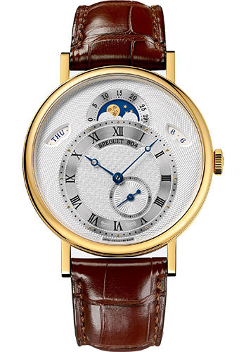 Breguet Classique Yellow Gold 39 MM - Brown Leather Strap - Silver Dial - 7337BA/1E/9V6