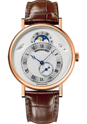 Breguet Classique Rose Gold 39 MM - Brown Leather Strap - Silver Dial - 7337BR/1E/9V6