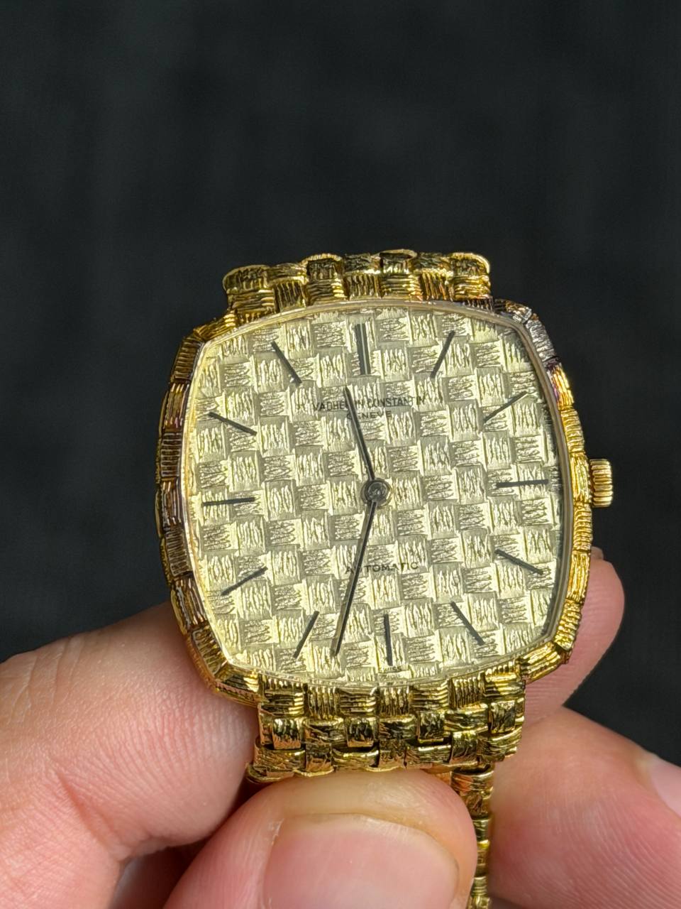 Vacheron Constantin Classic Vintage - 32 MM - 18K Yellow Gold - Basket-Weave Gold Dial - Gold Bracelet - 7391