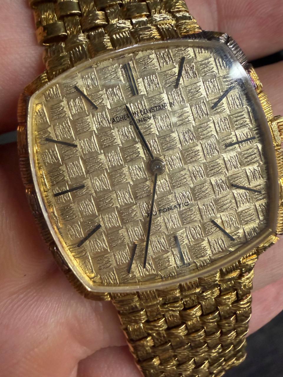 Vacheron Constantin Classic Vintage - 32 MM - 18K Yellow Gold - Basket-Weave Gold Dial - Gold Bracelet - 7391