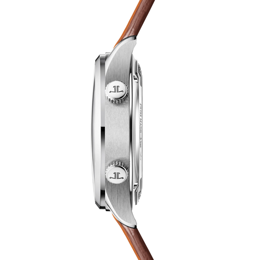 JLC - Master Control Memovox - 40 MM - Stainless Steel - Silvered-Gray Dial - Brown Leather Strap - Q411843J