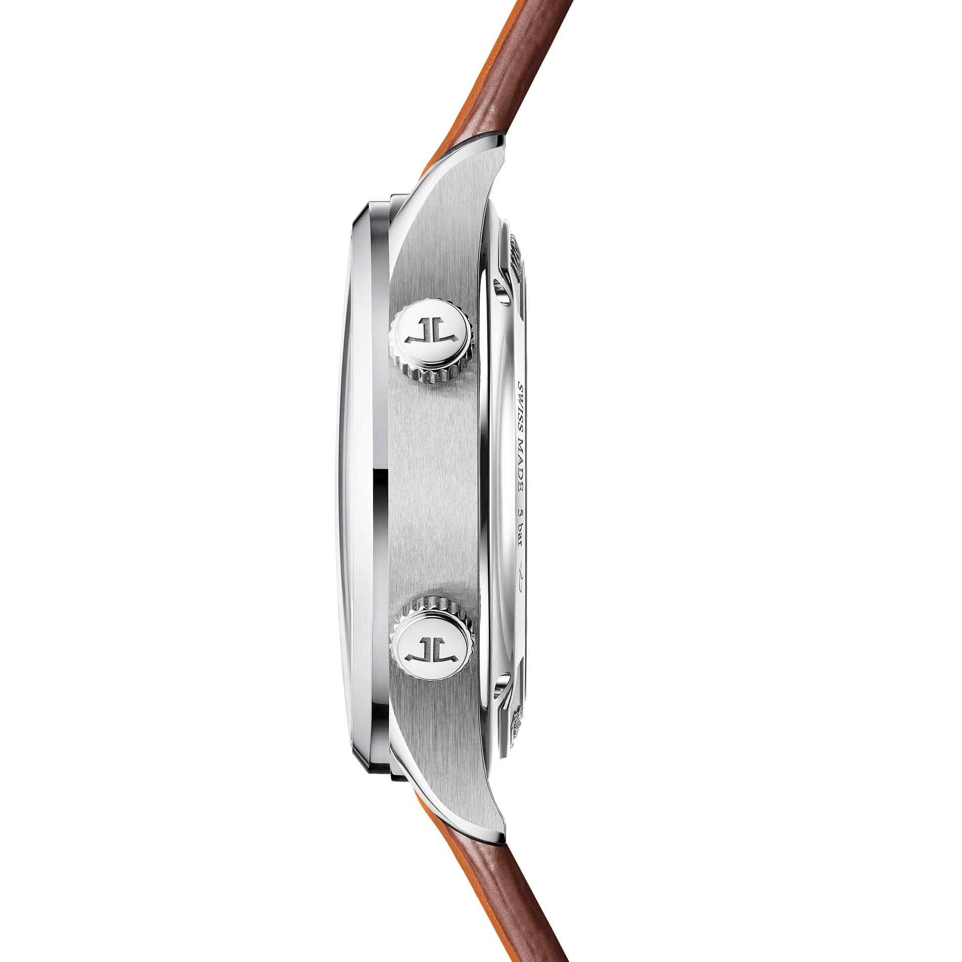 JLC - Master Control Memovox - 40 MM - Stainless Steel - Silvered-Gray Dial - Brown Leather Strap - Q411843J