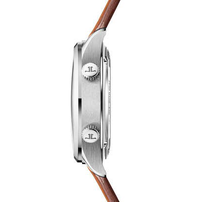 JLC - Master Control Memovox - 40 MM - Stainless Steel - Silvered-Gray Dial - Brown Leather Strap - Q411843J