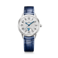 JLC - Rendez-Vous Classic Night & Day - 34 MM - Stainless Steel - Silvered-Gray Guilloché Diamond Dial - Blue Leather Strap - Q3448411