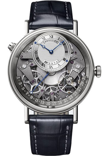 Breguet Tradition  Quantième Rétrograde White Gold 40 MM - Black Leather Strap - Silver Dial - 7597BB/G1/9WU