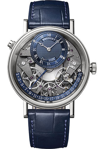 Breguet Tradition Quantième Rétrograde White Gold 40 MM - Blue Leather Strap - Blue Dial - 7597BB/GY/9WU