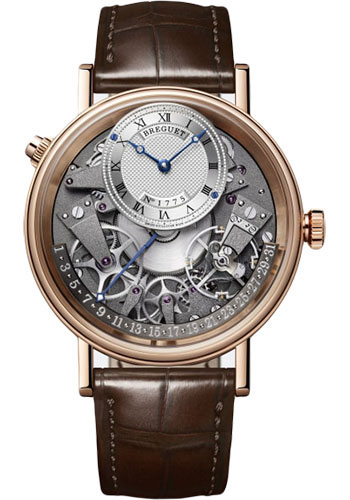 Breguet Tradition  Quantième Rétrograde Rose Gold 40 MM - Brown Leather Strap - Silver Dial - 7597BR/G1/9WU