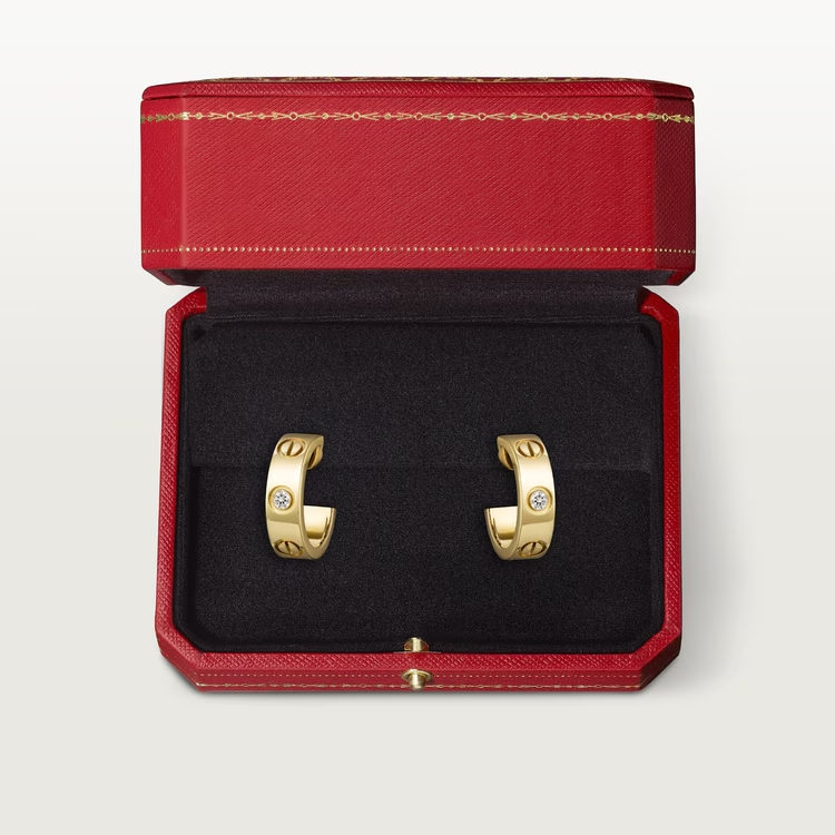 Cartier Love Earrings - Yellow Gold - Diamonds - B8022900