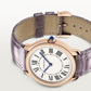 Cartier Ronde Louis Cartier Rose gold 36 MM - Semi-matte Purple Alligator Leather Strap - Sandblasted Beige Dial - WGRN0012