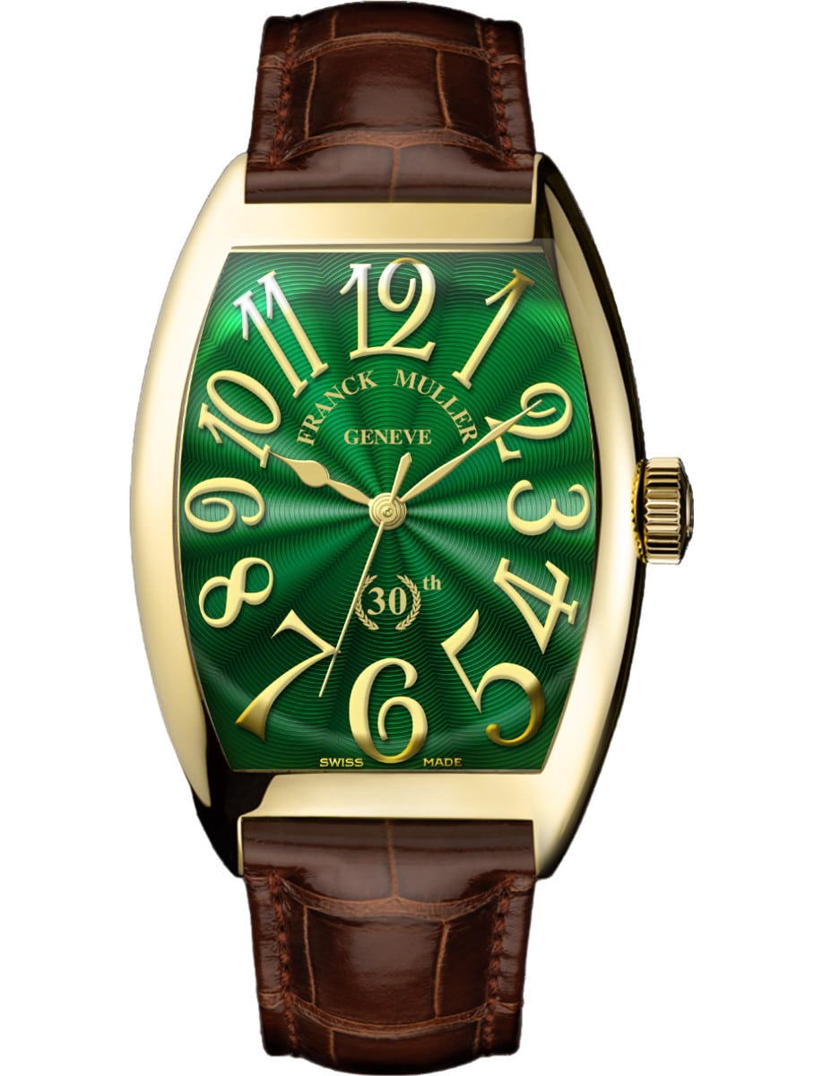 Franck Muller Cintrée Curvex - 36 MM - 18k Yellow Gold - Green Dial - 7880 SC 30TH GREEN