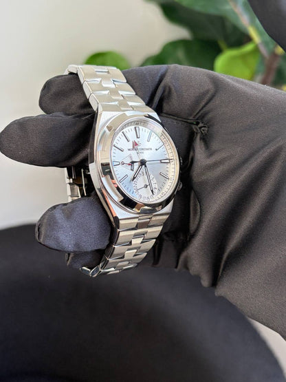 Vacheron Constantin Overseas Dual Time Stainless Steel 41MM - Stainless Steel Bracelet - Silver Dial - 7900V/110A-B333