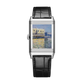 JLC - Reverso Tribute Enamel Monet "The Doge's Palace" - Limited Edition - 45.6 MM x 27.4 MM - White Gold - Blue Guilloché Enamel Dial - Black Leather Strap - Q39334M6