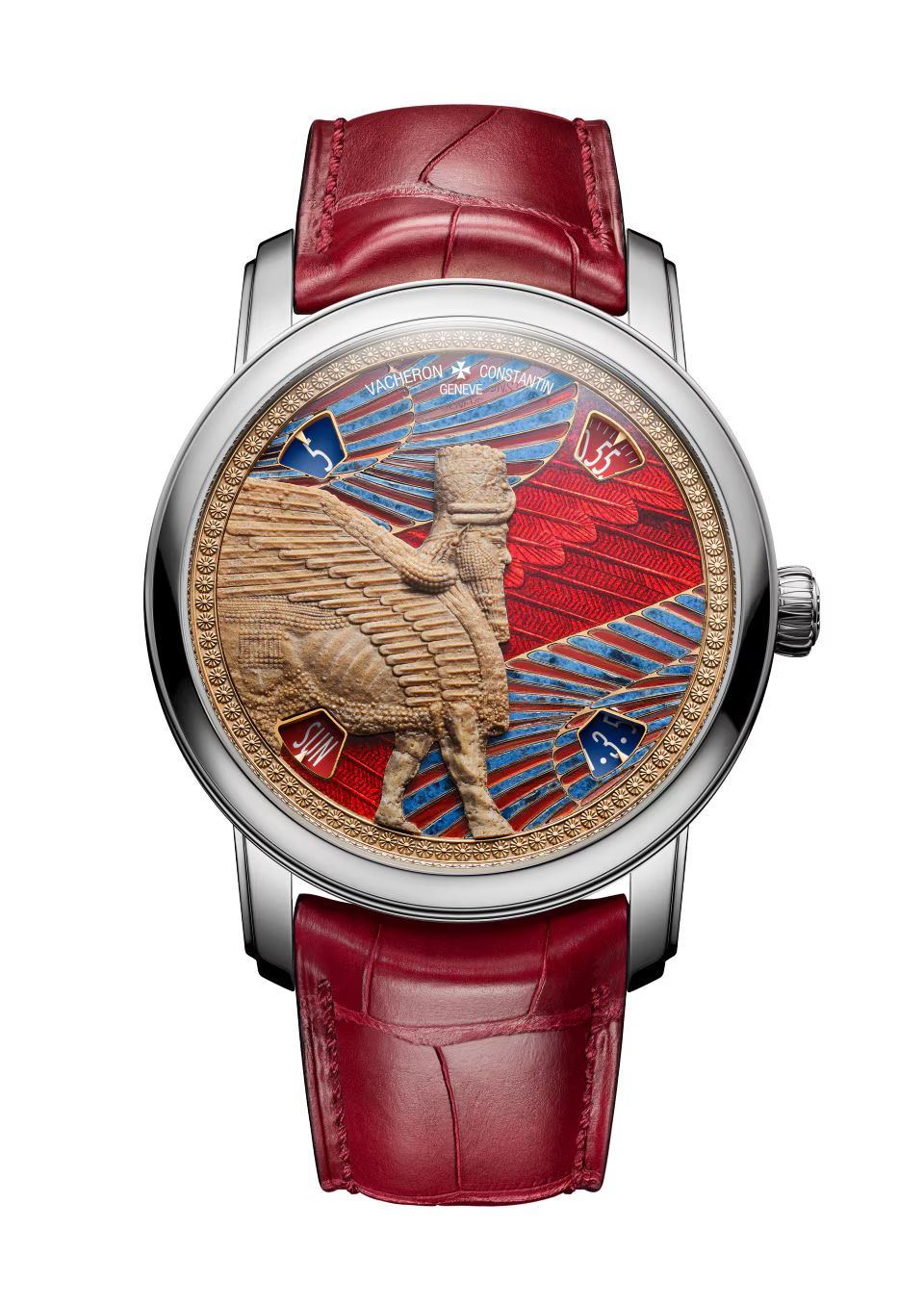 Vacheron Constantin Métiers D' Art Tribute To Great Civilizations - White Gold - 42 MM - Red Leather Strap - Lamassu De Sargon II Dial - 7620A/000G-H080