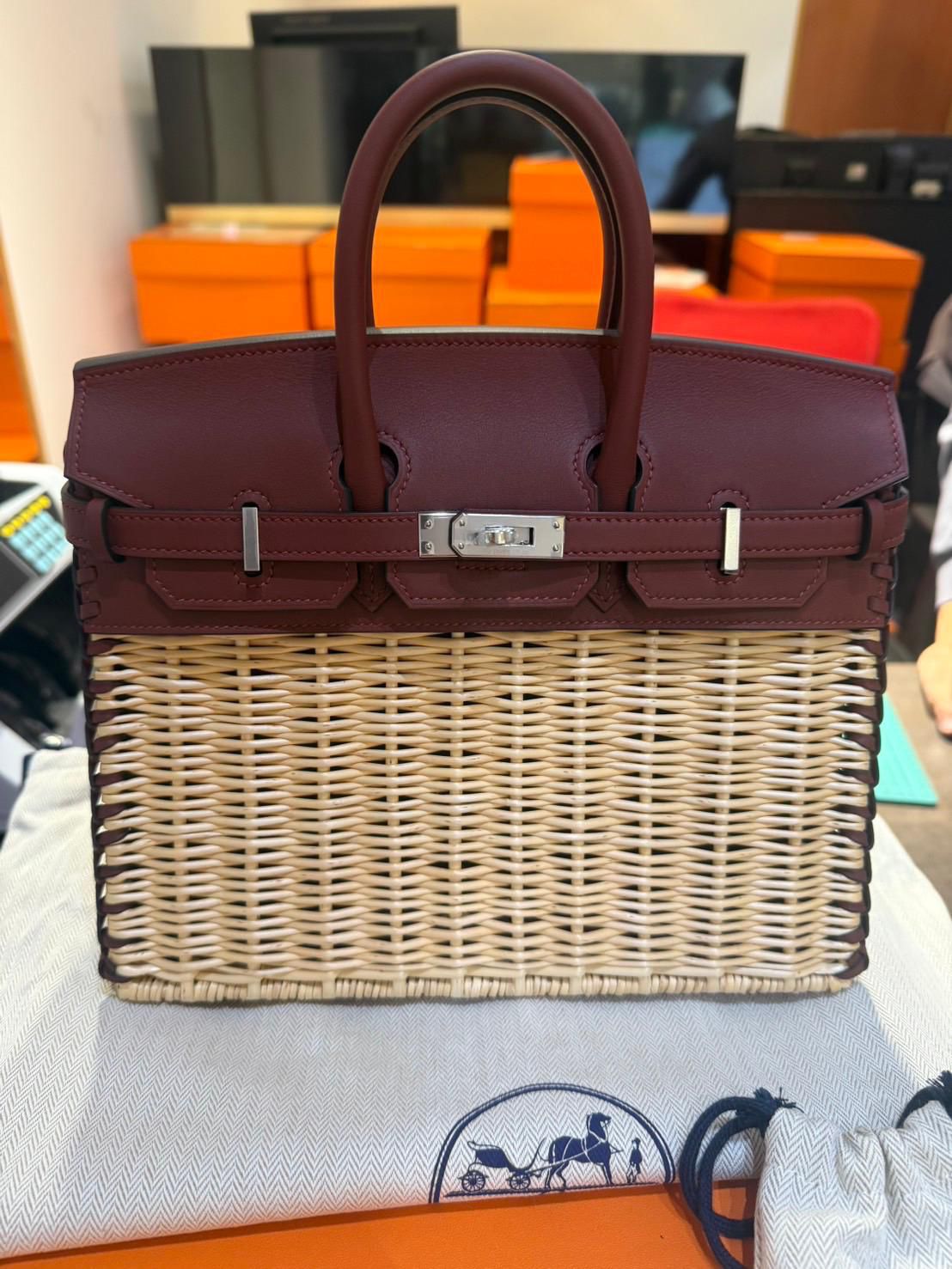 Hermès Birkin 25 Picnic - Rouge - Epsom & Canvas - Palladium Hardware - B25PRECPHW