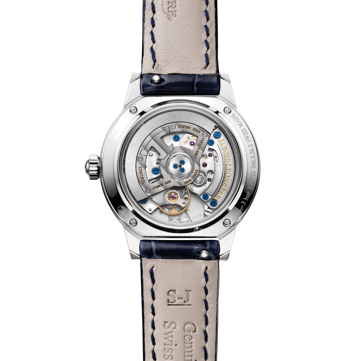 JLC - Rendez-Vous Classic Night & Day - 29 MM - Stainless Steel - Mother-Of-Pearl Dial - Blue Leather Strap - Q3468410