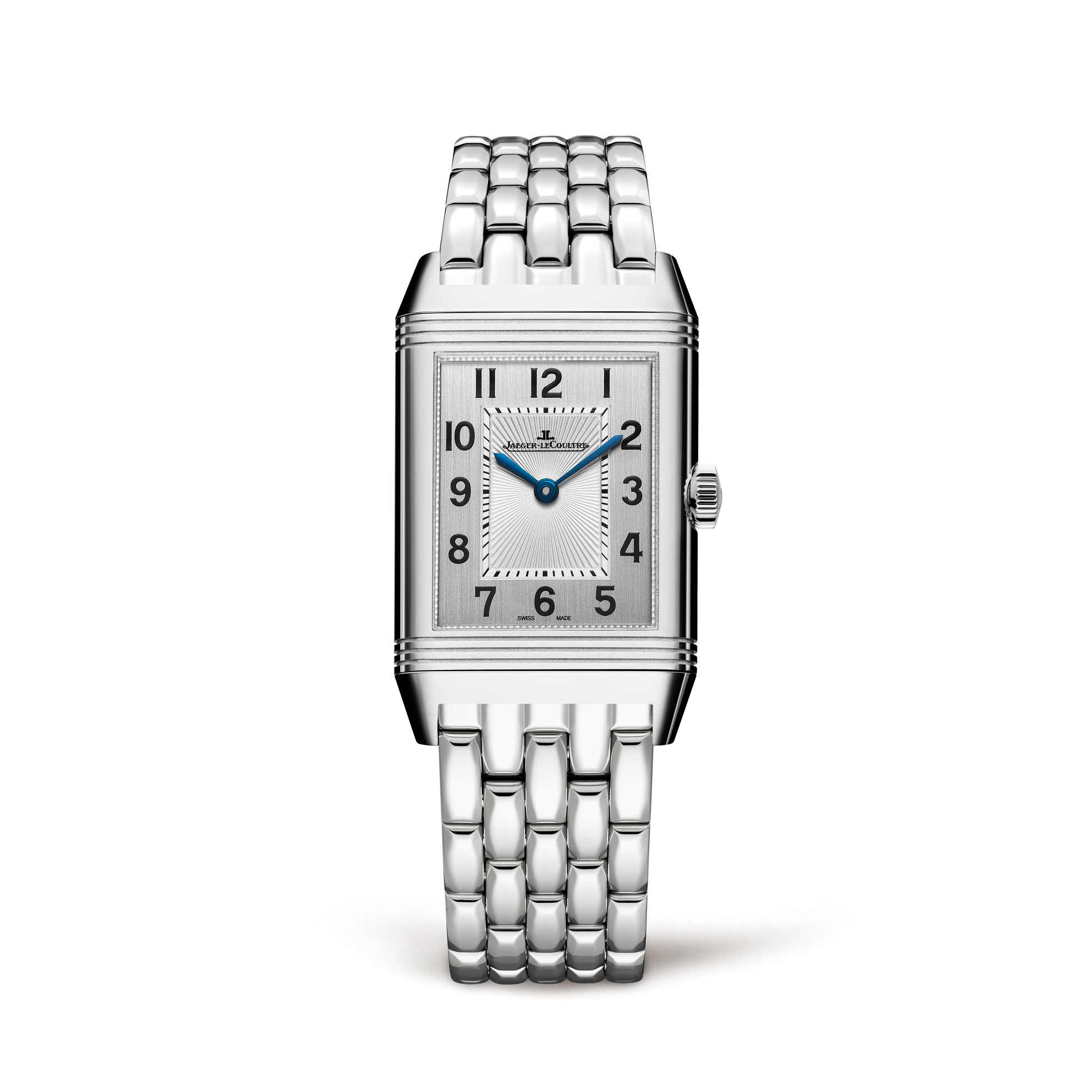 JLC - Reverso Classic Duetto - 40 MM x 24 MM - Stainless Steel - Silvered-Gray/Black Dial - Diamond-Set Verso - Stainless Steel Bracelet - Q2588120