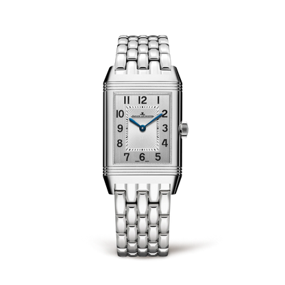 JLC - Reverso Classic Duetto - 40 MM x 24 MM - Stainless Steel - Silvered-Gray/Black Dial - Diamond-Set Verso - Stainless Steel Bracelet - Q2588120