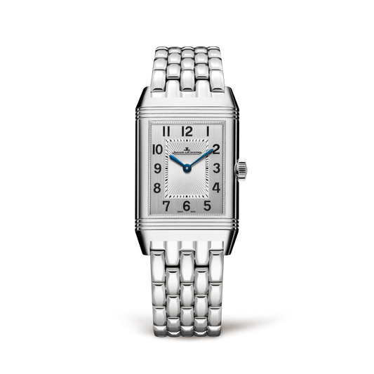 JLC - Reverso Classic Duetto - 40 MM x 24 MM - Stainless Steel - Silvered-Gray/Black Dial - Diamond-Set Verso - Stainless Steel Bracelet - Q2588120