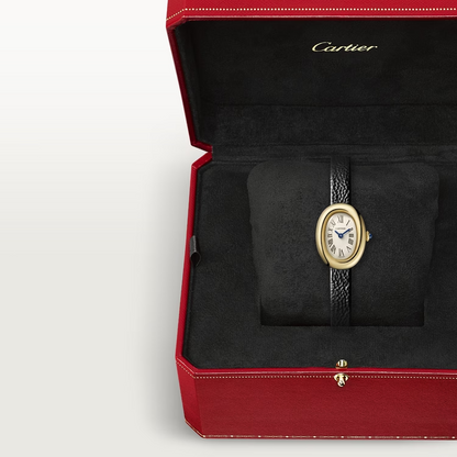 Cartier Baignoire 1920 Yellow Gold 31 MM (Small model) - Black Varnished Alligator Strap - Silvered Dial - WGBA0042