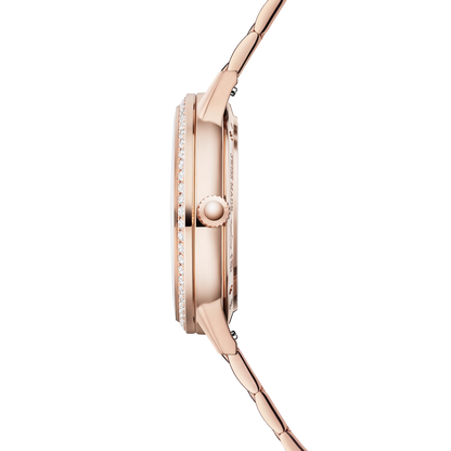 JLC - Rendez-Vous Classic Moon - 34 MM - Pink Gold - Silvered-Gray Guilloché Diamond Dial - Diamond-Set Bezel - Pink Gold Bracelet - Q3572131