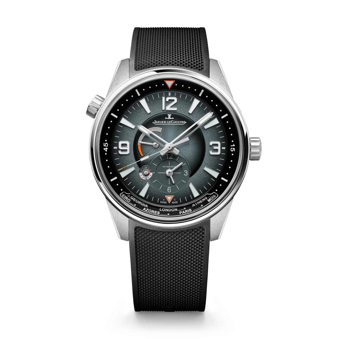 JLC - Polaris Geographic - 42 MM - Stainless Steel - Ocean Gray Dial - Black Rubber Strap - Q9078640