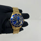 Rolex Yellow Gold Submariner Watch 40 MM - Oyster Bracelet - Blue Dial - 16618 LB