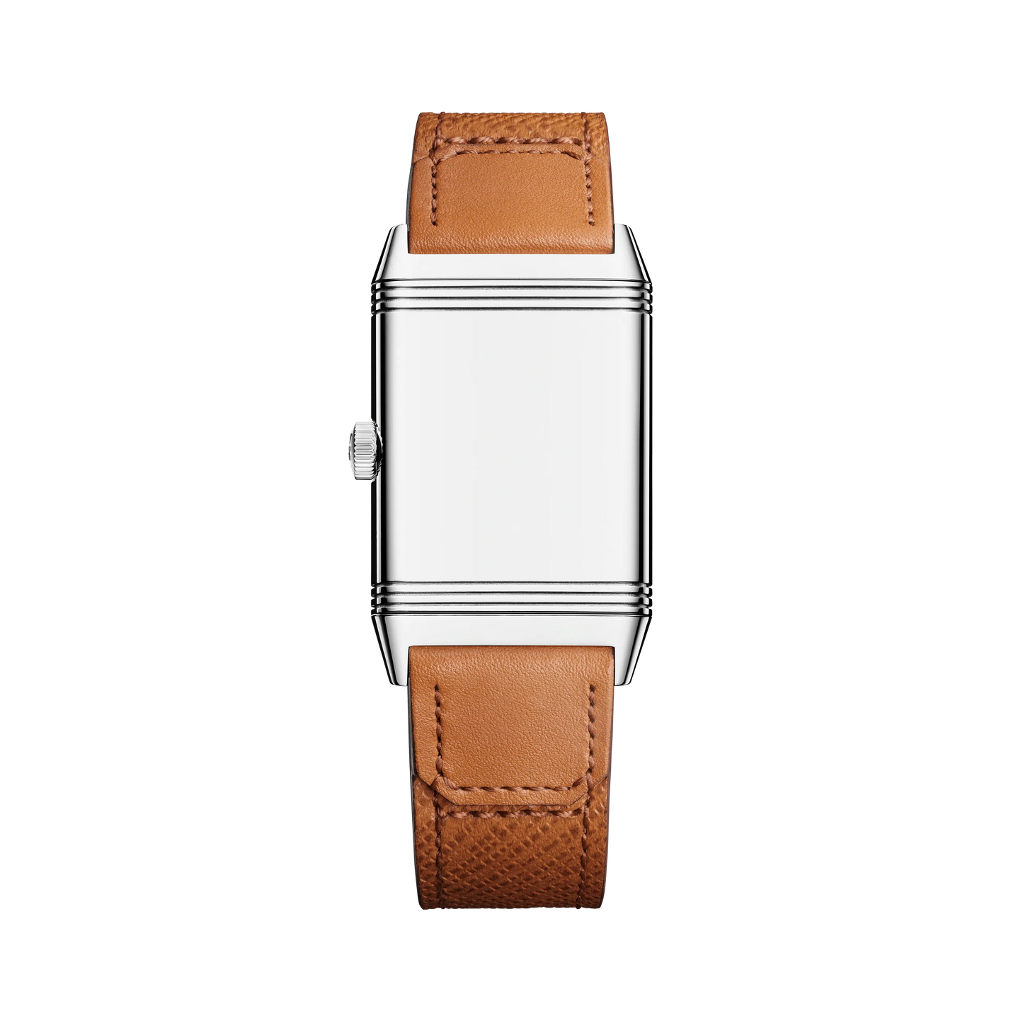 JLC - Reverso Tribute Monoface - 40.1 MM x 24.4 MM - Stainless Steel - Silvered-Gray Dial - Brown Leather Strap - Q7168420