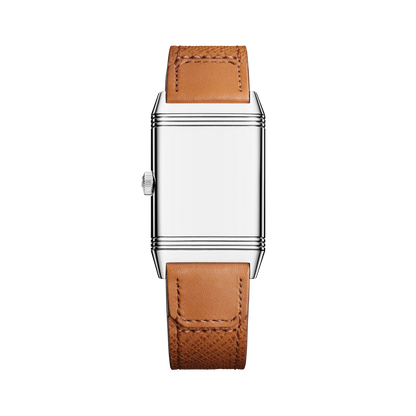 JLC - Reverso Tribute Monoface - 40.1 MM x 24.4 MM - Stainless Steel - Silvered-Gray Dial - Brown Leather Strap - Q7168420