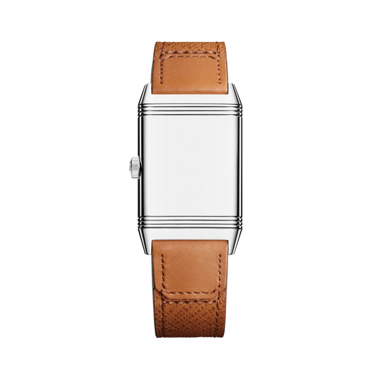 JLC - Reverso Tribute Monoface - 40.1 MM x 24.4 MM - Stainless Steel - Silvered-Gray Dial - Brown Leather Strap - Q7168420