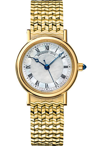 Breguet Classique Yellow Gold 30 MM - Yellow Gold Bracelet - Natural Mother of Pearl Dial - 8067BA/52/AC0