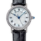 Breguet Classique White Gold 30 MM - Black Leather Strap - Diamond Bezel - Mother of Pearl Dial - 8068BB/52/964/DD00