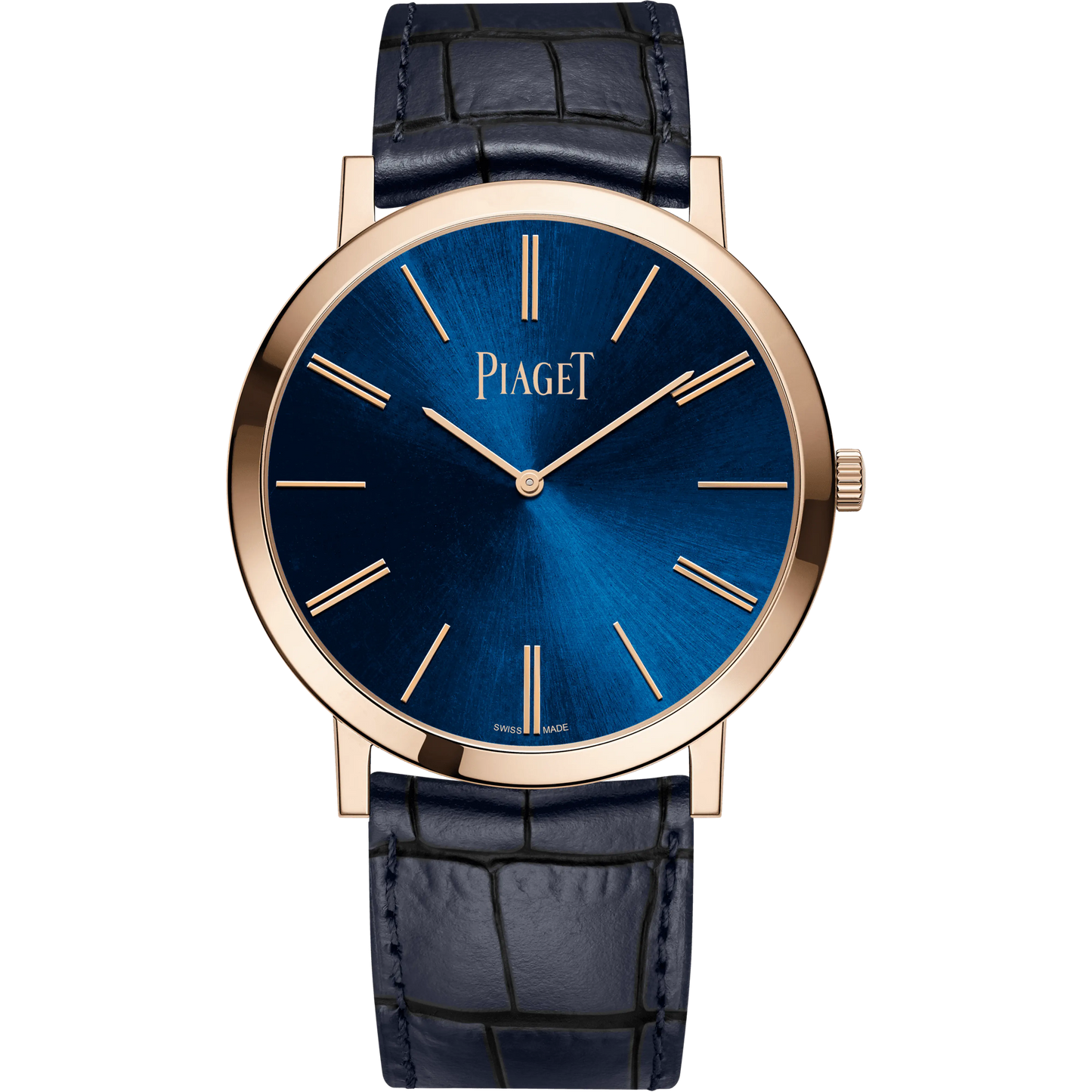 Piaget Altiplano - Rose Gold 38 MM - Blue Leather Strap - Blue Dial - G0A45050